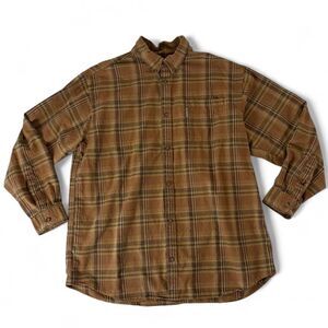 Rustic Columbia Earth Tone Plaid Button-Up flannel